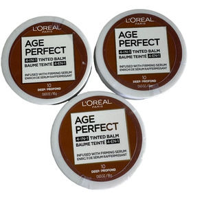 2x -3x L'Oreal Age‎ Perfect 4-in1 Tinted Balm Foundation w/Firming Serum 10 Deep